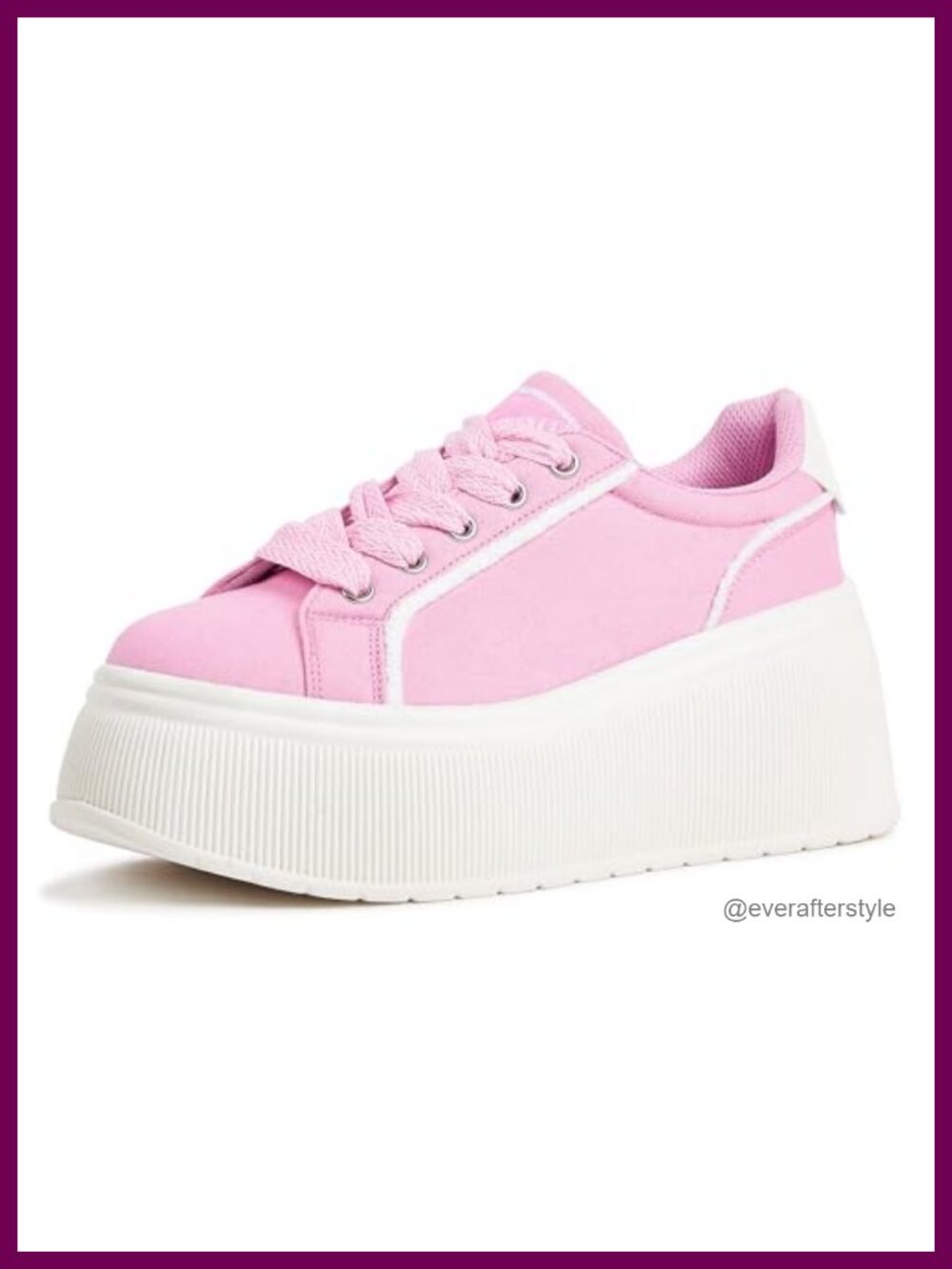Women's Platform Wedge Canvas Sneakers Lace-Up with Foam Insole